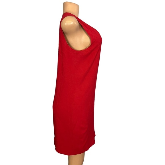Theory Red V-neck Shift Dress - Picture 5 of 10